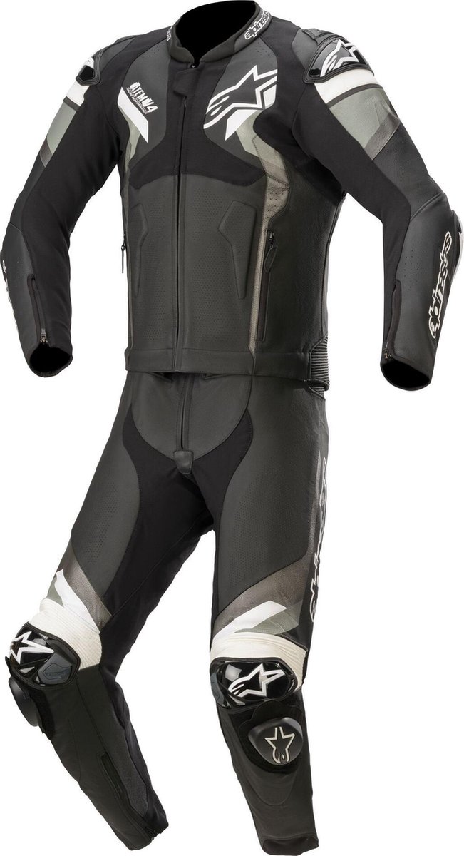 Mono Alpinestars Atem V4 Negro Gris Blanco 2pc DES image_1
