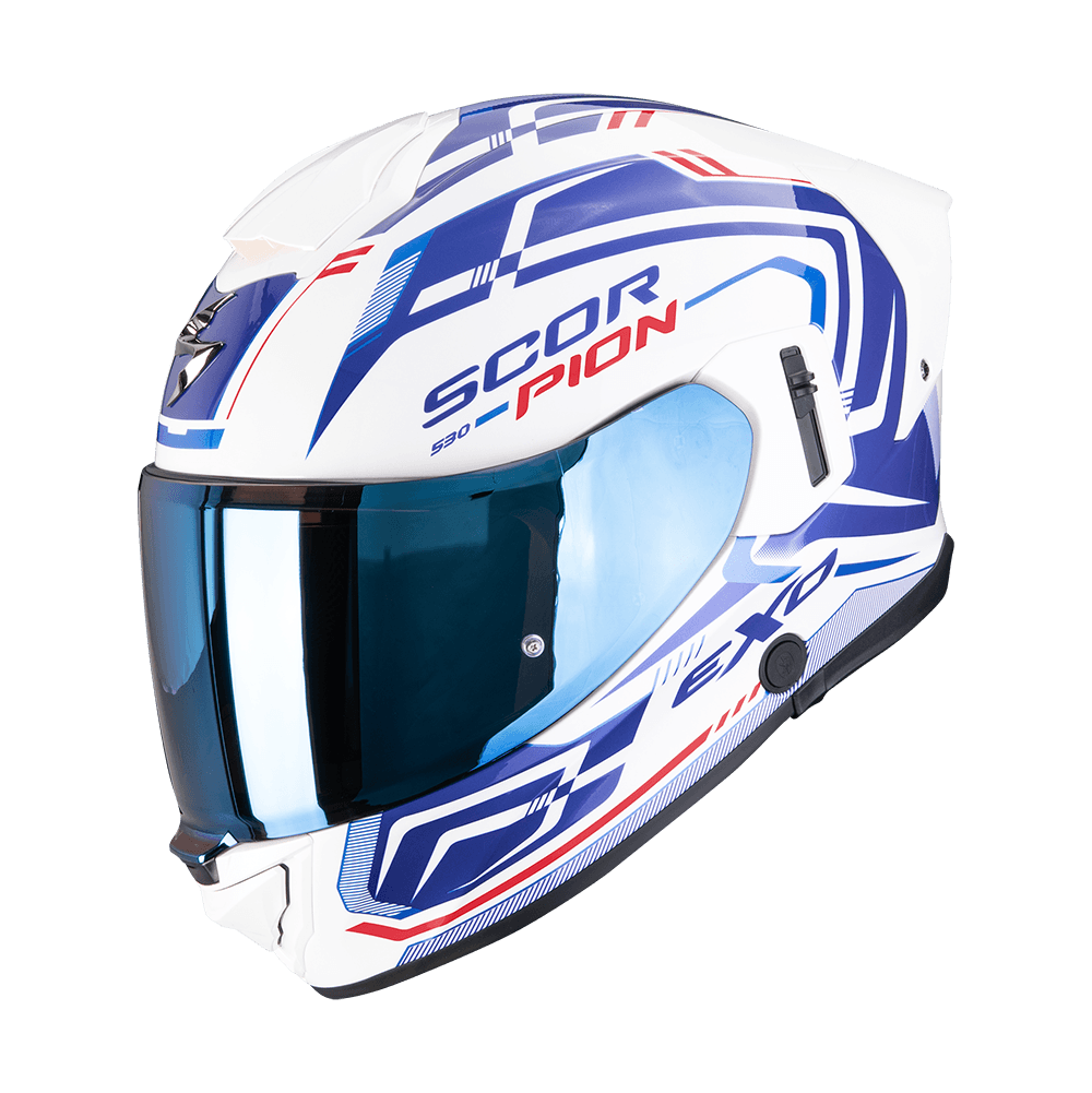 Casco Scorpion EXO-530 Air Slope Blanco Azul Rojo image_1