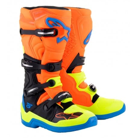 Botas Alpinestars Tech 5 Naranja Fluor Azul Negro image_1